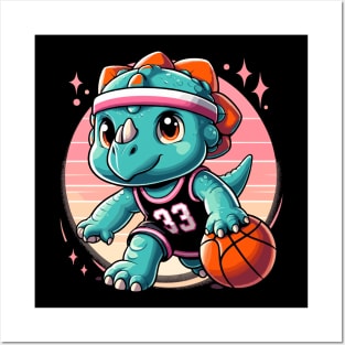 Ballin' Dino: This T-Rex Takes the Court Posters and Art